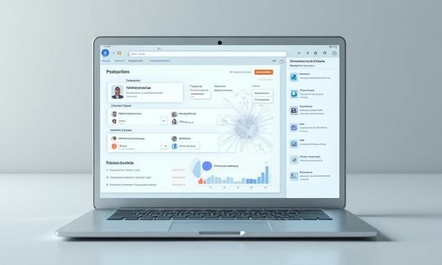 Screenshot des Healthcare-Patientenportals auf einem Laptop