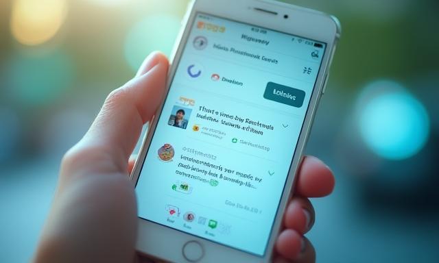 Screenshot einer sozialen Netzwerk-App auf Smartphone